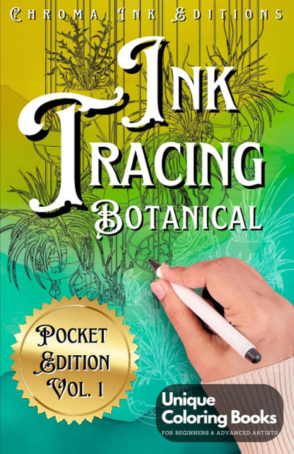 🎨✏️Ink Tracing Coloring Book - For Beginners & Stress Relief(📚Hardcover - No Bleed Pages)
