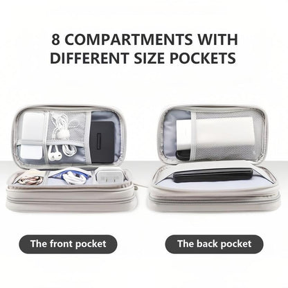 Travel Cable Organizer Pouch, Double Layers All-in-One Storage Bag for Cord