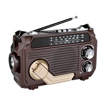 Hand-Crank Solar-Powered Triple-Band Multi-Function Radio