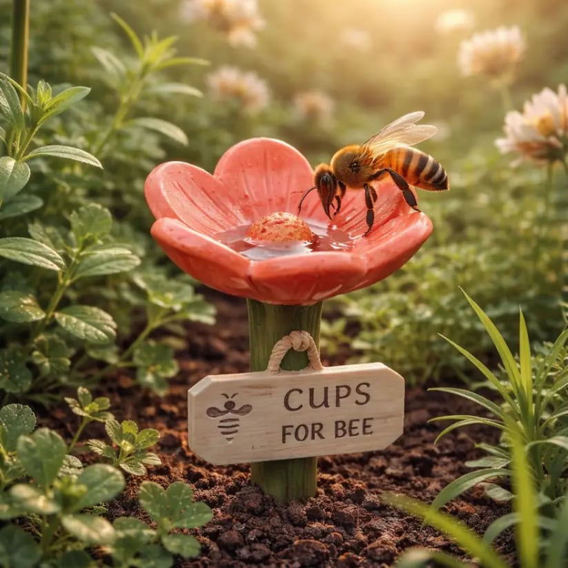 🌸Flower-Shaped Resin Bee Watering Station🐝5 Set Save 60%OFF