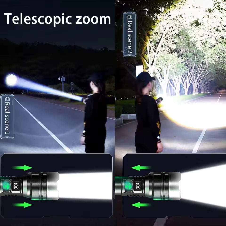 Rechargeable Flashlight with Telescoping Zoom