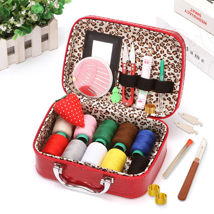 CraftVault Portable Sewing Kit in Faux Leather Case