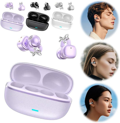 🎧2026 New Clip-On Open-Ear Headphones – Wireless Bluetooth Earbuds with AI Noise Cancelling, Rhinestone Decor & Water Resistant