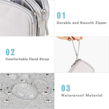 Travel Cable Organizer Pouch, Double Layers All-in-One Storage Bag for Cord