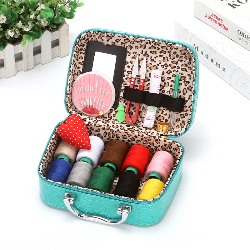 CraftVault Portable Sewing Kit in Faux Leather Case
