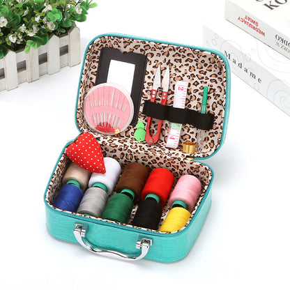 CraftVault Portable Sewing Kit in Faux Leather Case