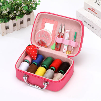 CraftVault Portable Sewing Kit in Faux Leather Case