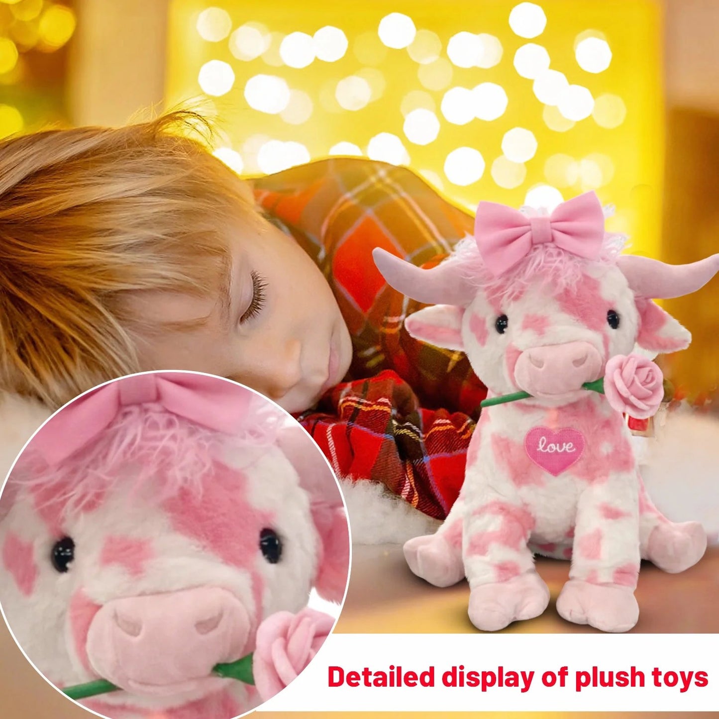 🏆NEW YEAR SALE 49% OFF🐮Adorable Pink Highland Cow Plush