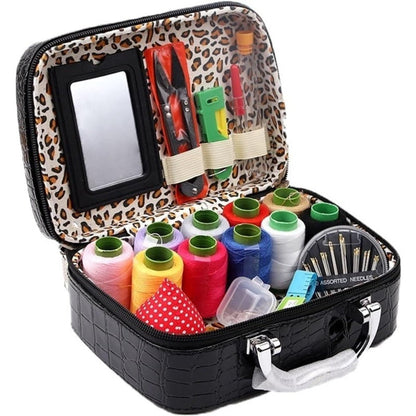 CraftVault Portable Sewing Kit in Faux Leather Case