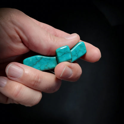 ✝️🍀Natural Turquoise Pocket Cross: Handcrafted for Peace & Serenity❤️