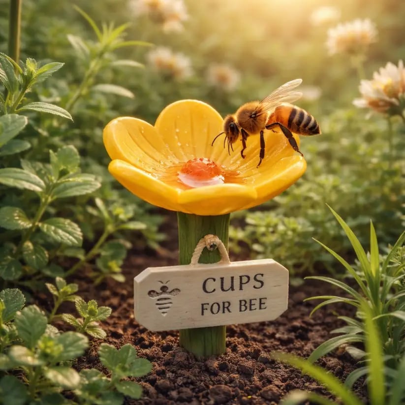 🌸Flower-Shaped Resin Bee Watering Station🐝5 Set Save 60%OFF