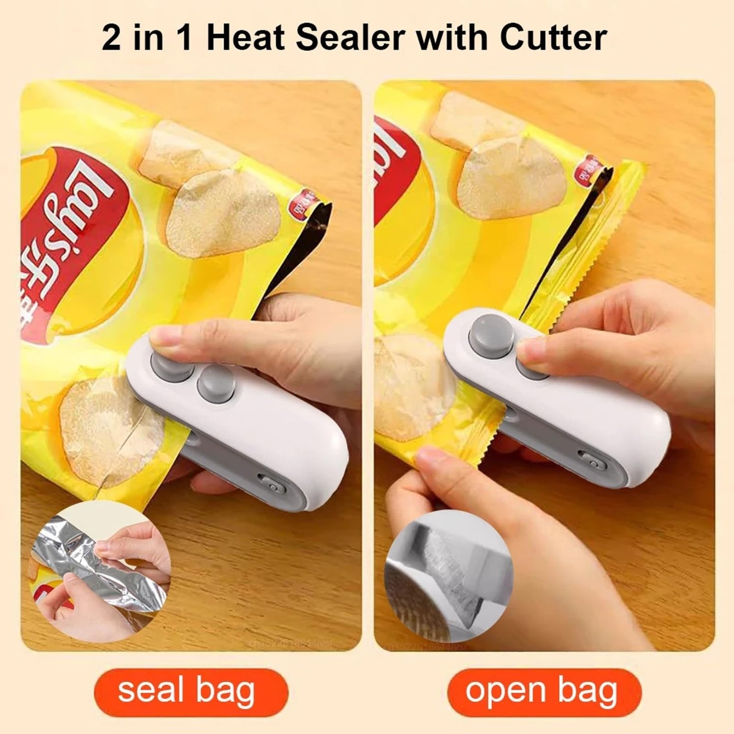 Mini 2-in-1 Sealer and Cutter with USB-C Charging